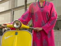 Fuchsia Seersucker Stitched 2Pc - AL-2PS-LKS-1135