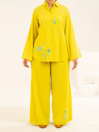 Lime Seersucker 2Pc Stitched - AL-LKS-1136