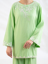 Green Cotton Dobby Stitched 2Pc - AL-2PS-LKS-1141