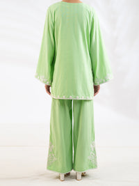 Green Cotton Dobby Stitched 2Pc - AL-2PS-LKS-1141