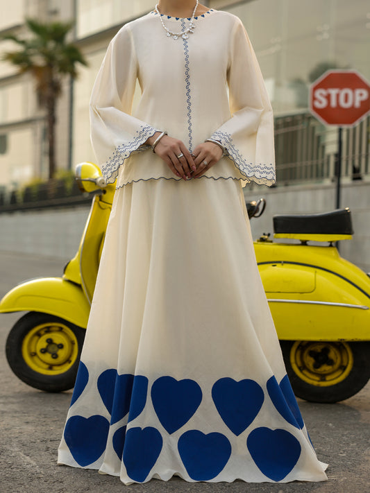 White Lawn Stitched 2Pc - AL-2PS-LKS-1143A