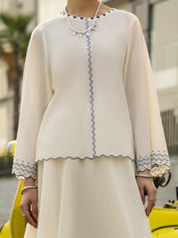White Lawn Stitched 2Pc - AL-2PS-LKS-1143B