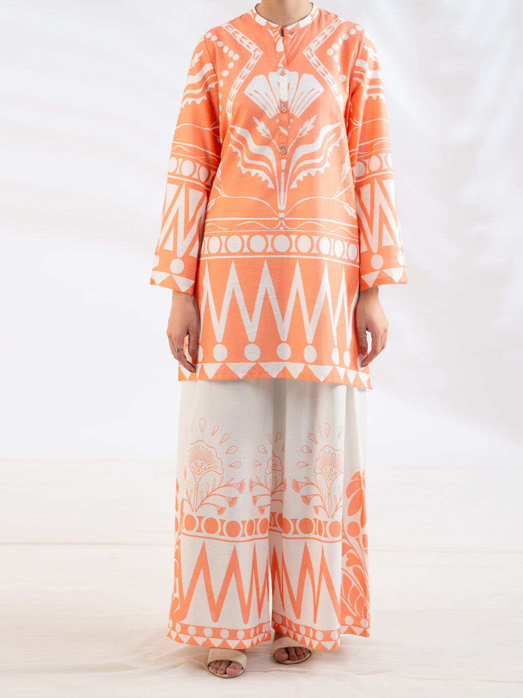 Peach Lawn Stitched 2Pc - AL-2PS-LKS-1149