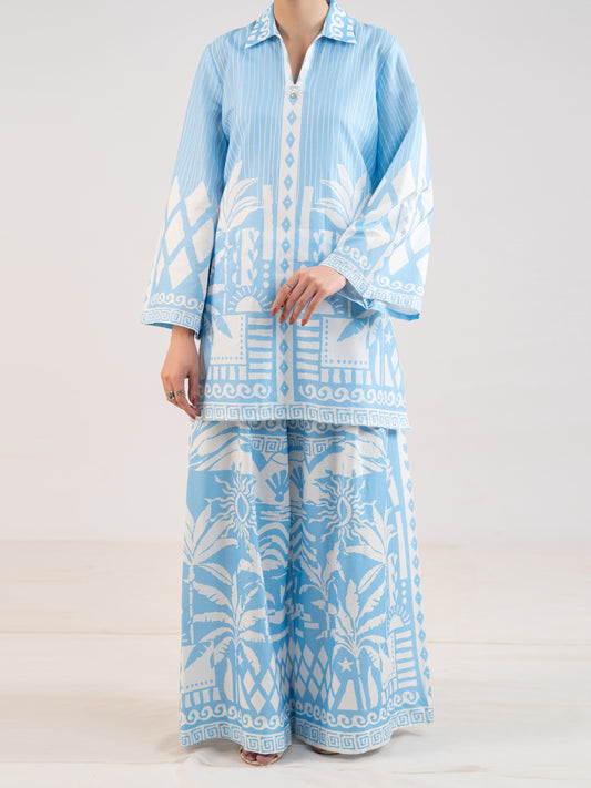 Blue Lawn Stitched 2Pc - AL-2PS-LKS-1150