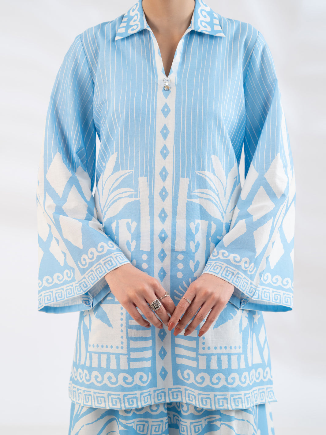 Blue Lawn Stitched 2Pc - AL-2PS-LKS-1150