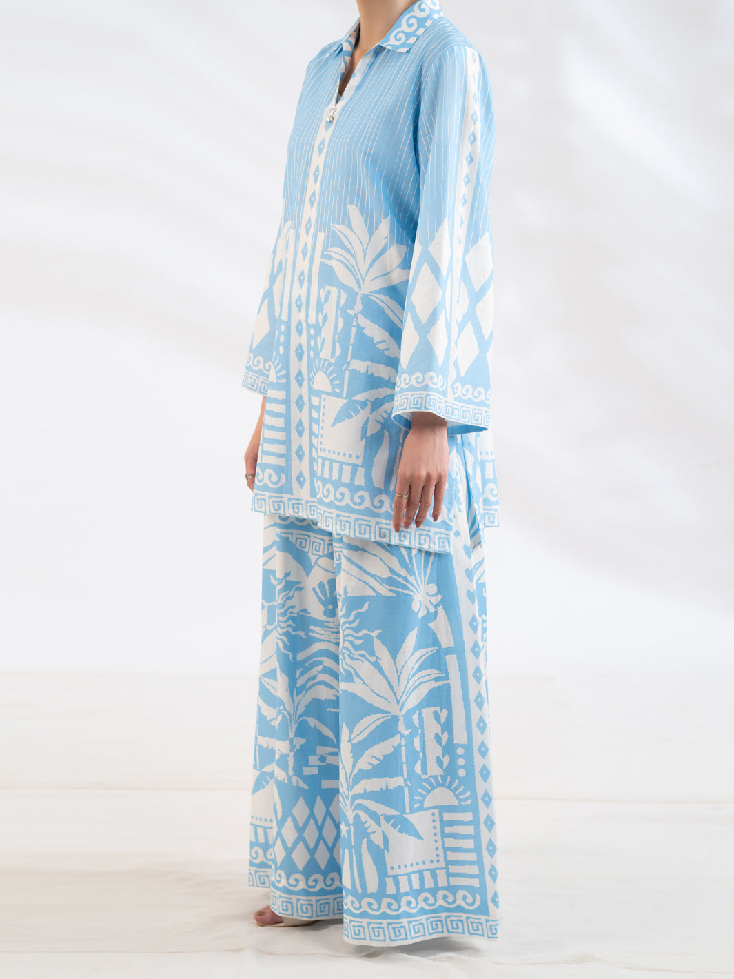 Blue Lawn Stitched 2Pc - AL-2PS-LKS-1150