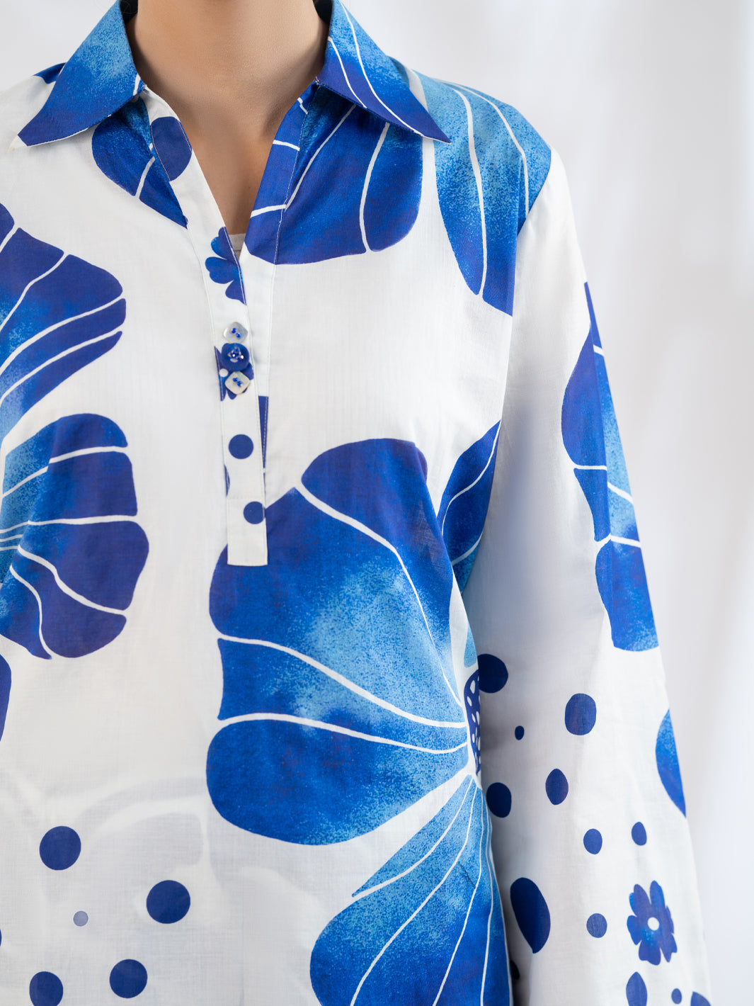 Blue Lawn Stitched 2Pc - AL-2PS-LKS-1151
