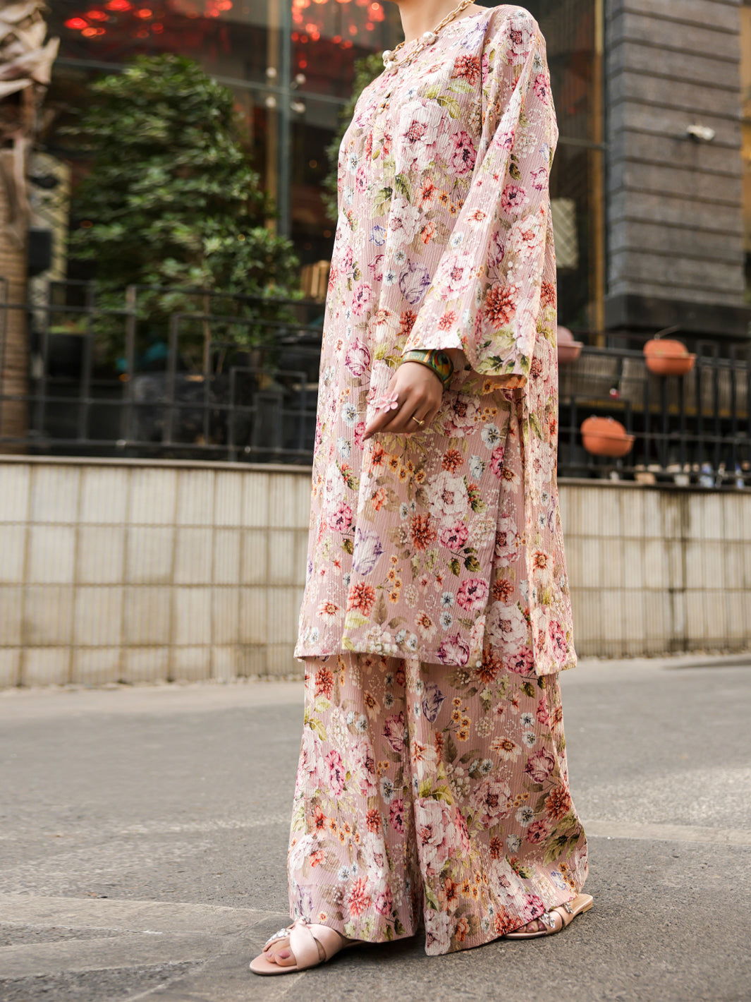 Peach Seersucker 2Pc Stitched - AL-2PS-LKS-1155B