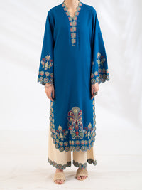 Blue Embroidered Lawn Kurti - AL-LK-1160