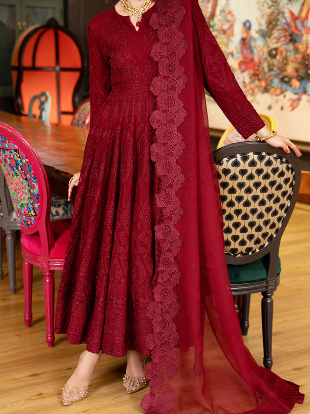 Maroon Poly-Net 3 Piece Formal Stitched - AL-3PS-LS-372