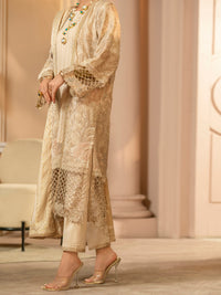 Light Brown Chiffon 3Pc Formal Unstitched - AL-3PS-LS-UN-423