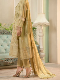 Pista Green Chiffon 3Pc Formal Unstitched - AL-3PS-LS-UN-424