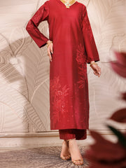 Maroon Raw Silk 2 Piece Formal Stitched - AL-LS-LKS-478 - Almirah Online