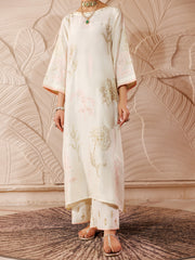 Off White Raw Silk 2 Piece Formal Stitched - AL-LS-LKS-480 - Almirah Online