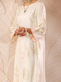 Off White Raw Silk 2 Piece Formal Stitched - AL-LS-LKS-480