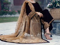 Maroon Velvet Formal 3Pc Stitched - AL-3PS-LS-560