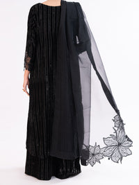 Black Velvet Formal 3Pc Stitched - AL-3PS-LS-562