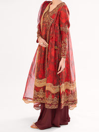 Maroon Mesuri Formal 3Pc Stitched - AL-3PS-LS-570