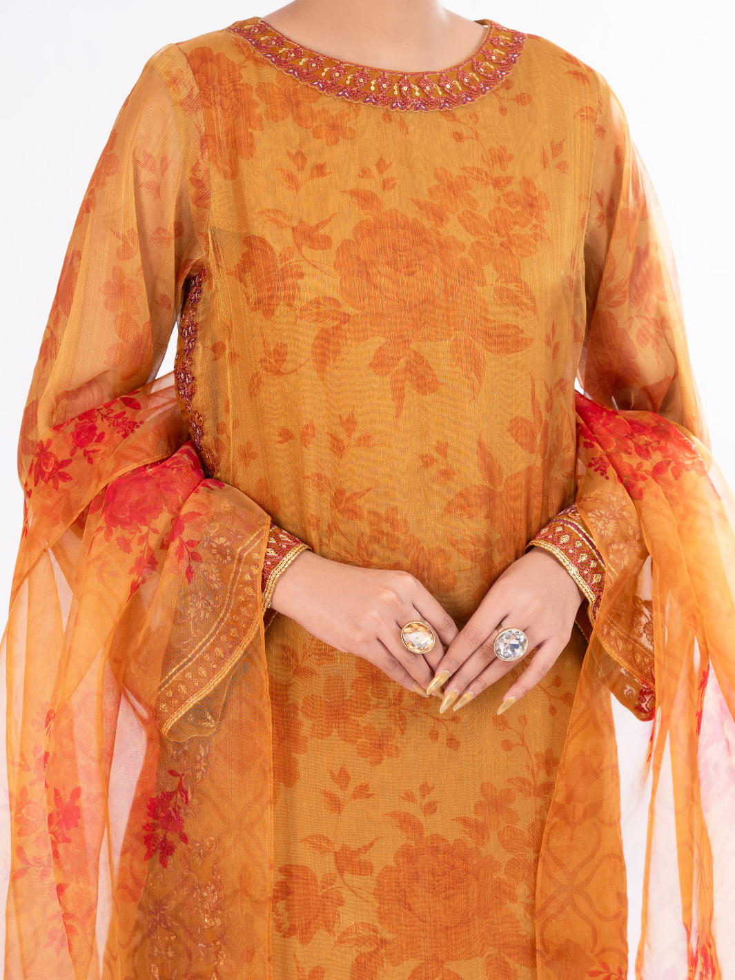 Mustard Mesuri Formal 3Pc Stitched - AL-3PS-LS-571