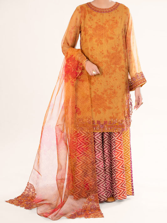 Mustard Mesuri Formal 3Pc Stitched - AL-3PS-LS-571