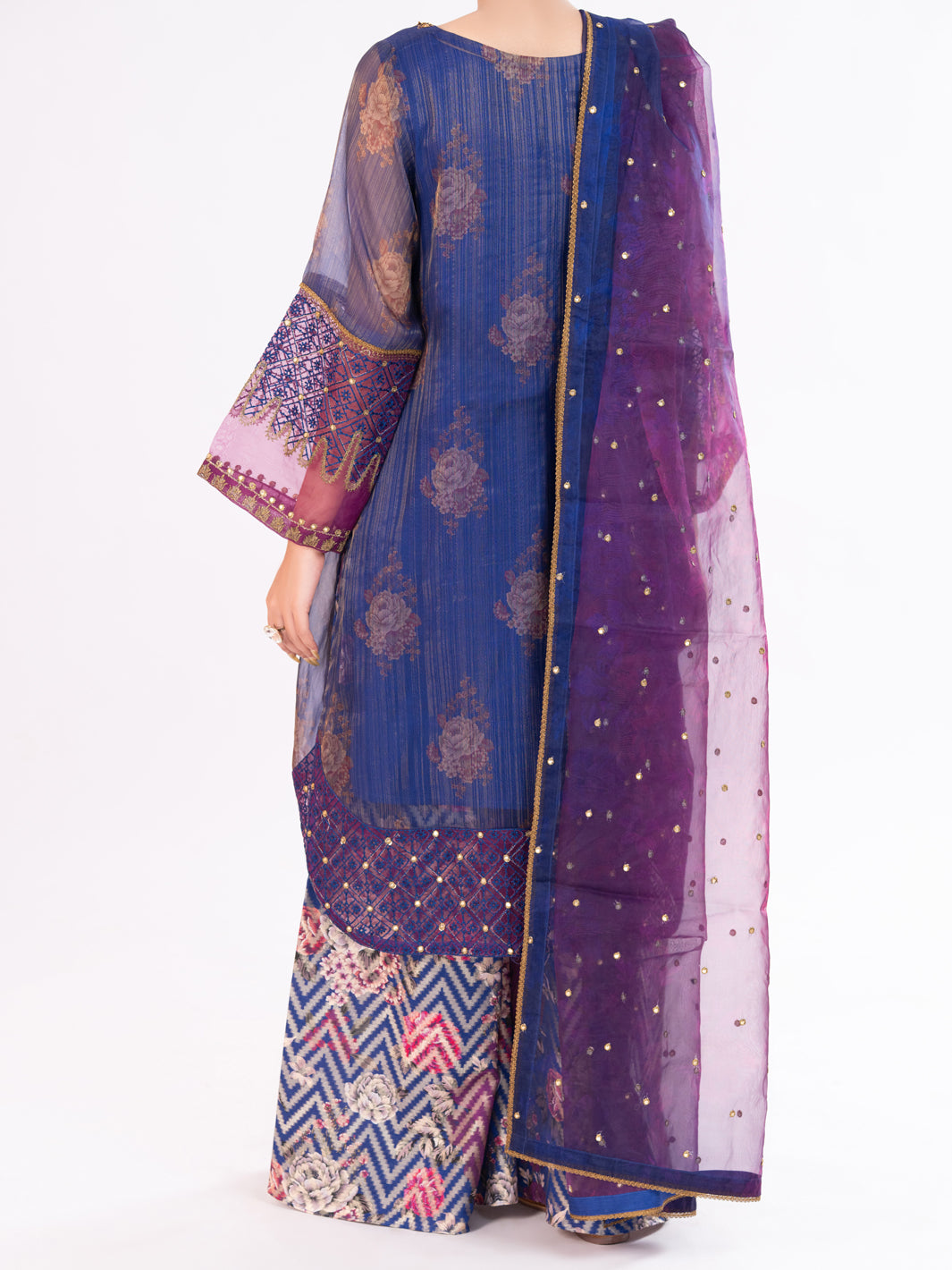 Purple Mesuri Formal 3Pc Stitched - AL-3PS-LS-572