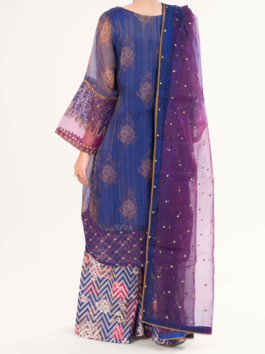 Purple Mesuri Formal 3Pc Stitched - AL-3PS-LS-572