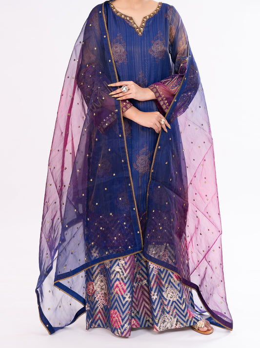 Purple Mesuri Formal 3Pc Stitched - AL-3PS-LS-572