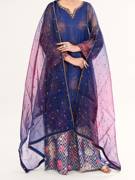 Purple Mesuri Formal 3Pc Stitched - AL-3PS-LS-572