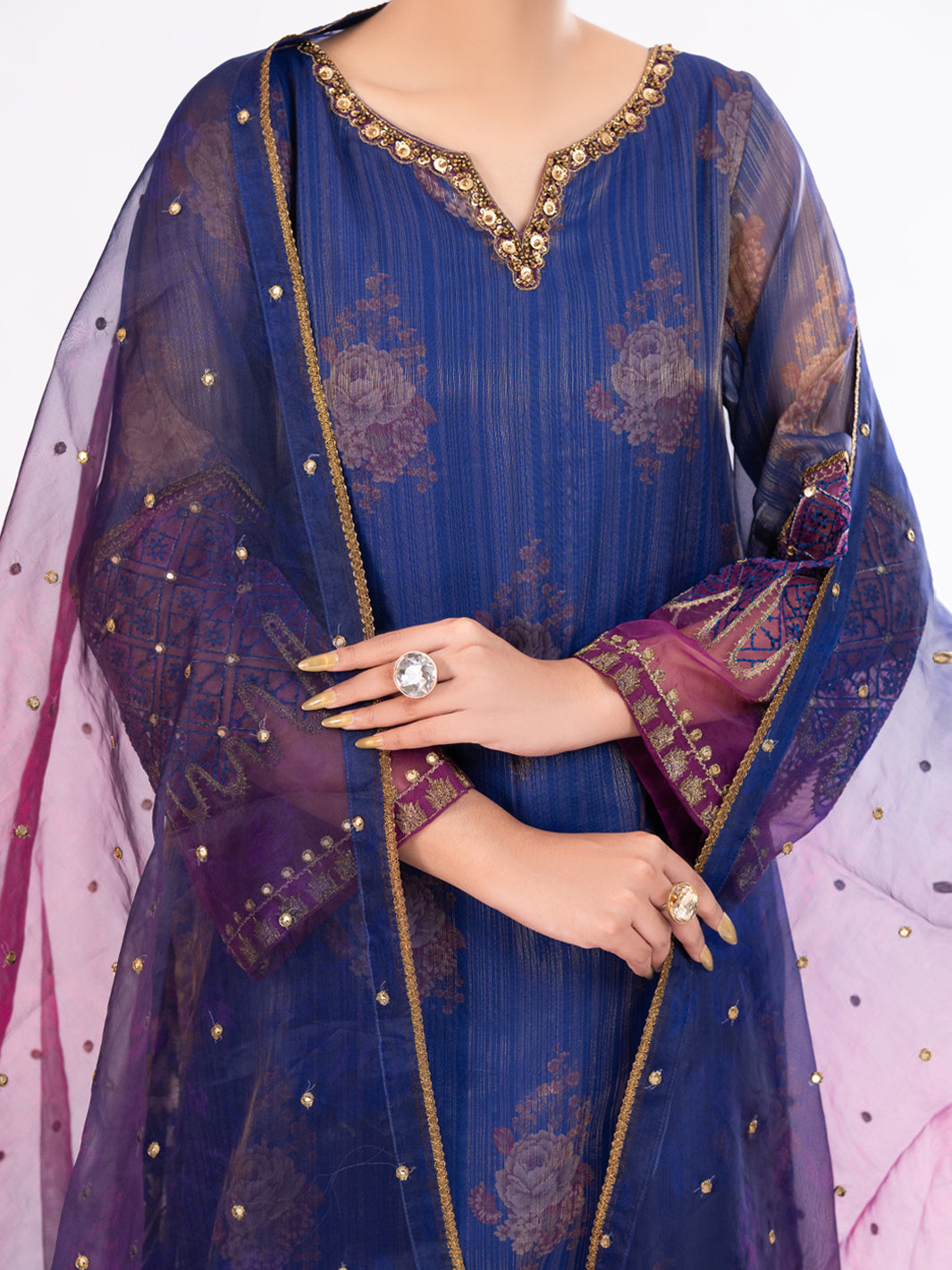 Purple Mesuri Formal 3Pc Stitched - AL-3PS-LS-572