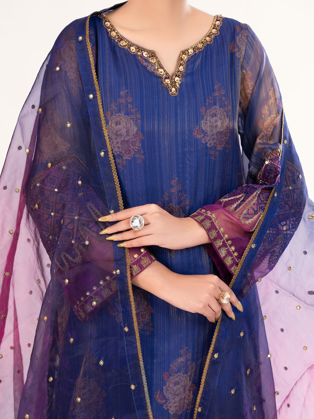 Purple Mesuri Formal 3Pc Stitched - AL-3PS-LS-572