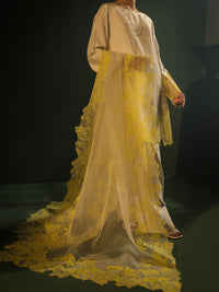 White Raw Silk Formal 3Pc Stitched - AL-3PS-SS-LS-573