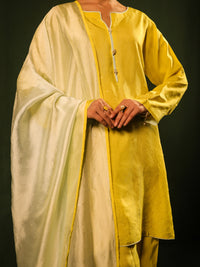 Yellow Raw Silk Formal 3Pc Stitched - AL-3PS-SS-LS-575