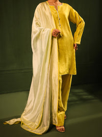Yellow Raw Silk Formal 3Pc Stitched - AL-3PS-SS-LS-575
