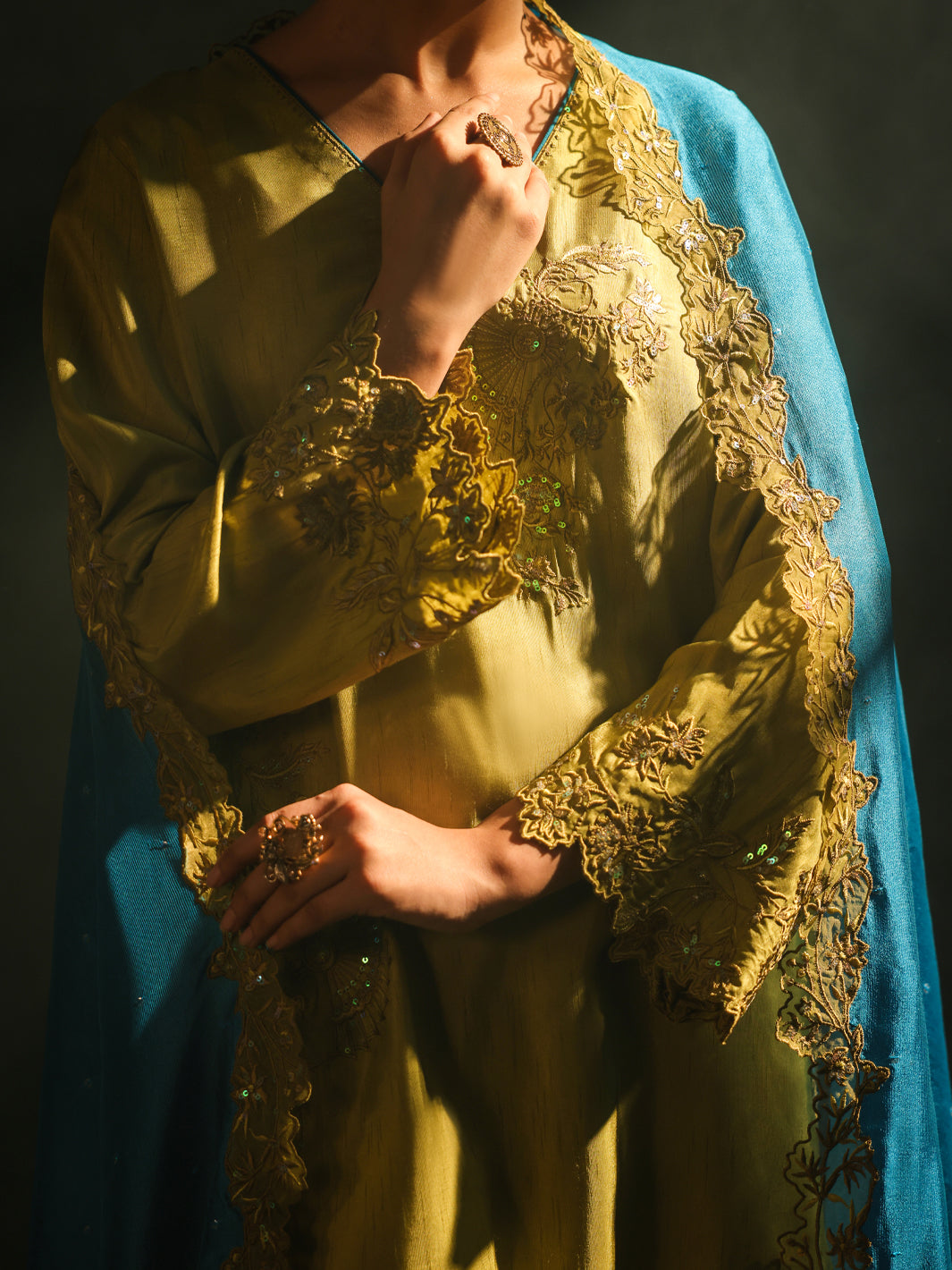 Lime Green Raw Silk Formal 3Pc Stitched - AL-3PS-SS-LS-577