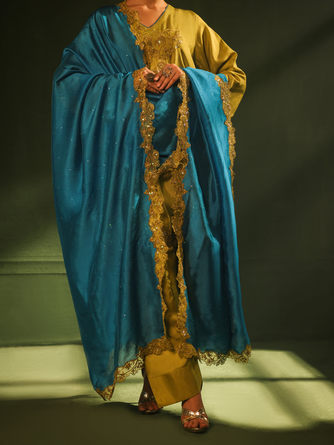 Lime Green Raw Silk Formal 3Pc Stitched - AL-3PS-SS-LS-577