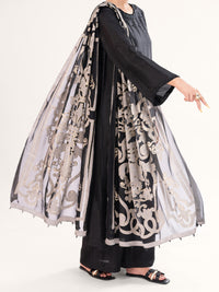 Black Sheesha Silk Formal 3Pc Stitched - AL-3PS-LS-578