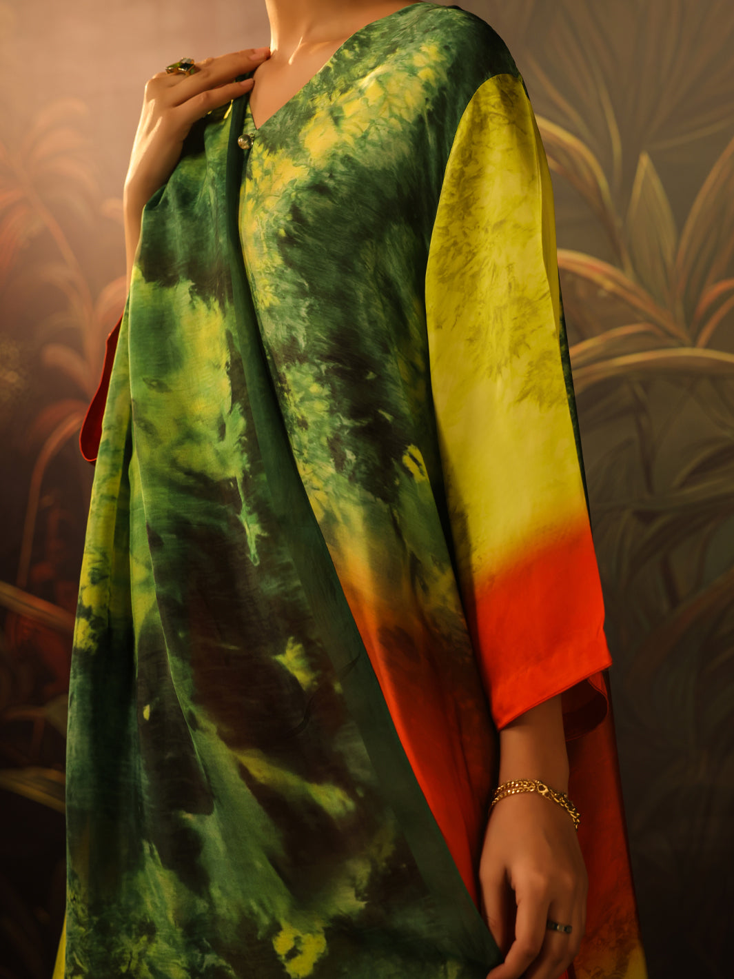 Green Silk Formal 3Pc Stitched - AL-3PS-SS-LS-583