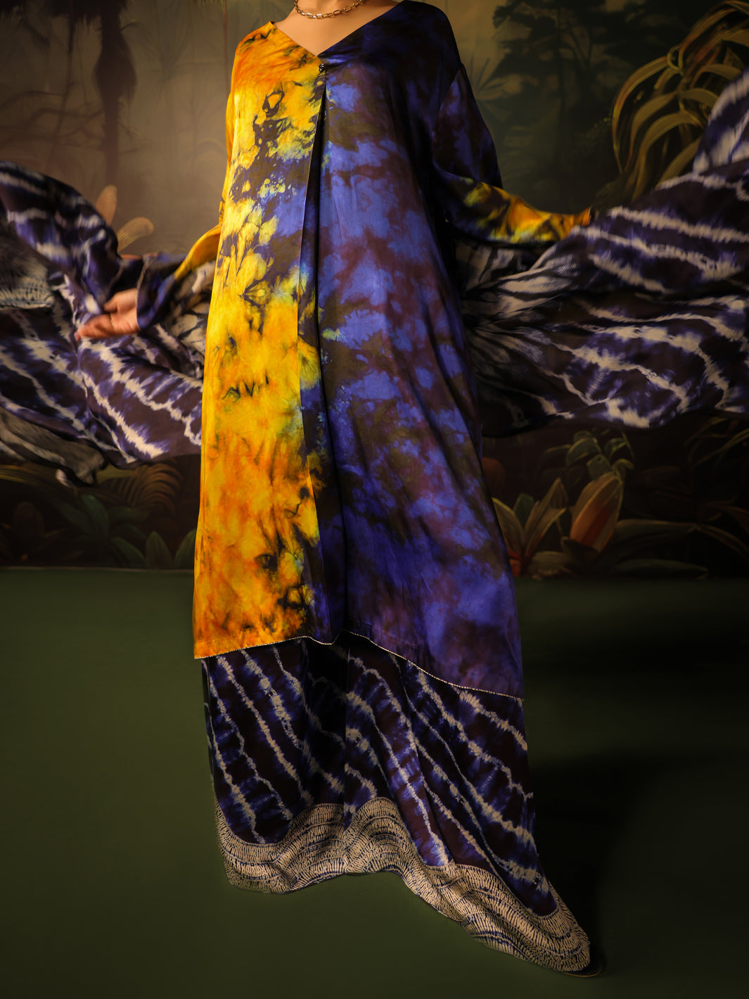 Blue Silk Formal 3Pc Stitched - AL-3PS-SS-LS-584