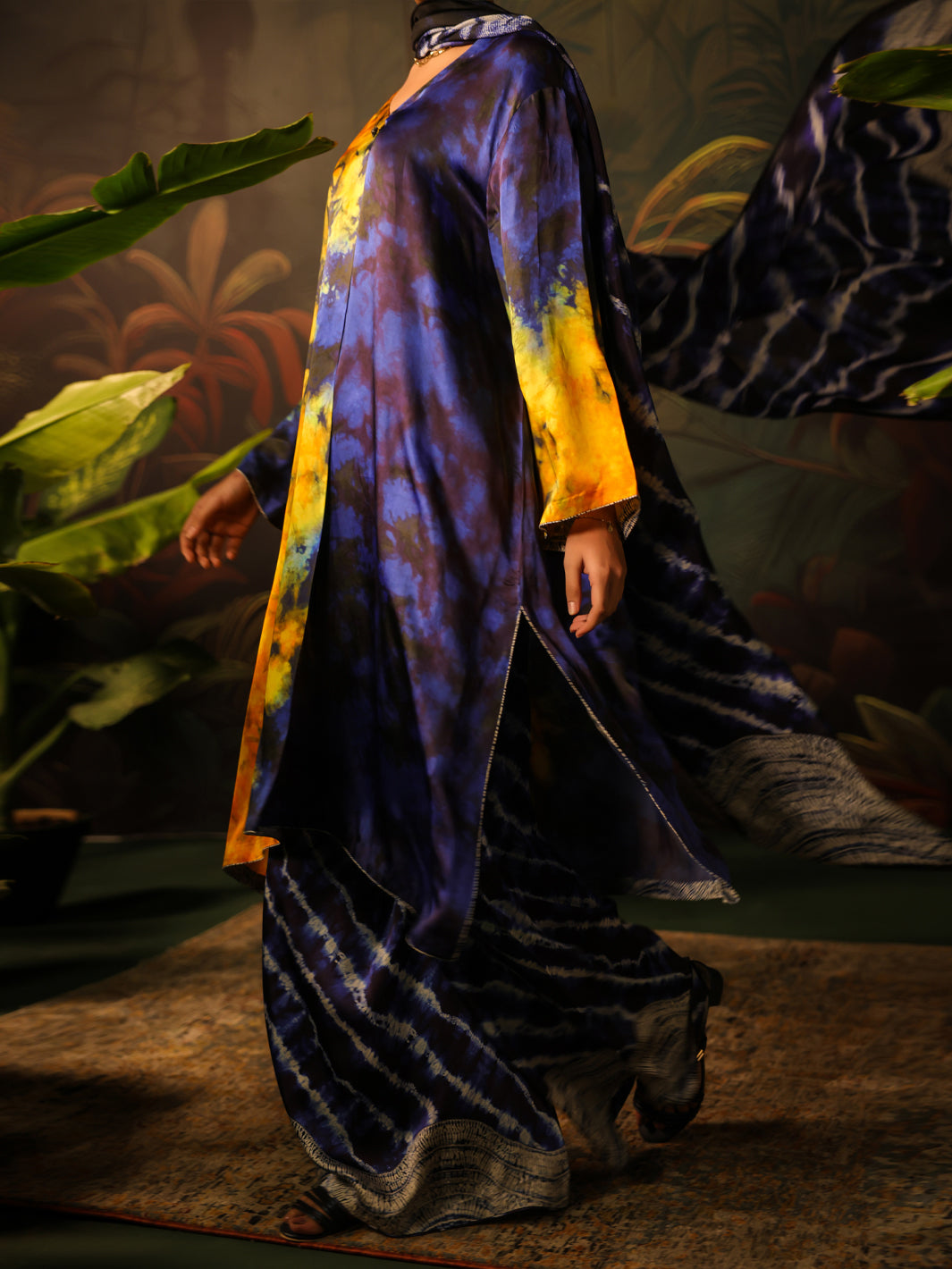 Blue Silk Formal 3Pc Stitched - AL-3PS-SS-LS-584