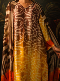 Yellow Silk Formal 3Pc Stitched - AL-3PS-SS-LS-585