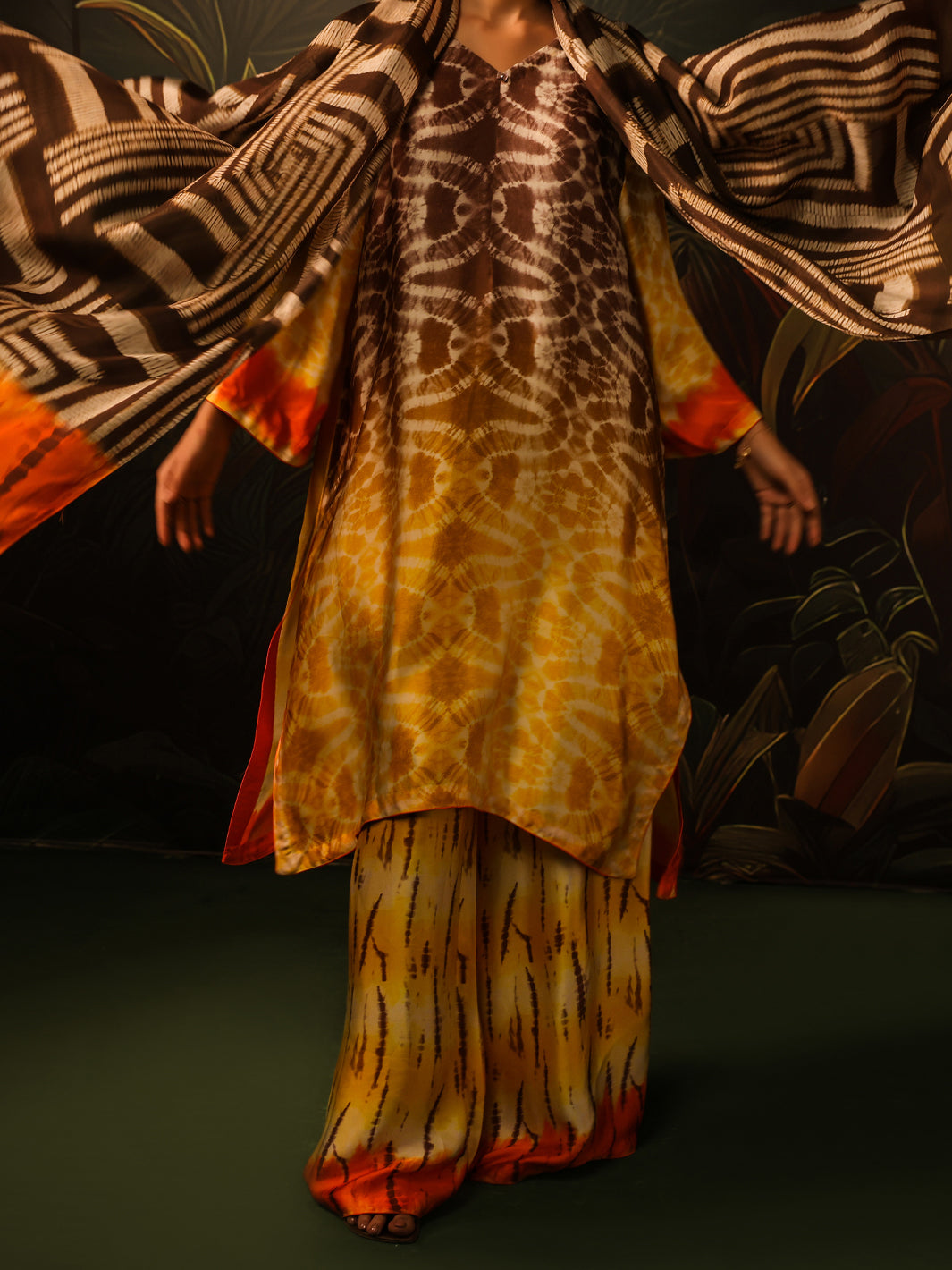 Yellow Silk Formal 3Pc Stitched - AL-3PS-SS-LS-585