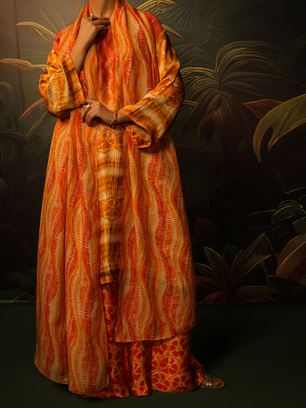 Mustard Silk Formal 3Pc Stitched - AL-3PS-SS-LS-586