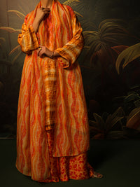 Mustard Silk Formal 3Pc Stitched - AL-3PS-SS-LS-586