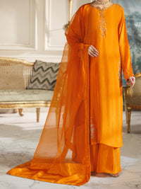 Rust Viscose Formal Stitched 3Pc - AL-3PS-LS-588