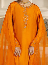 Rust Viscose Formal Stitched 3Pc - AL-3PS-LS-588