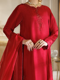 Red Viscose Formal Stitched 3Pc - AL-3PS-LS-589