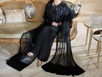 Black Viscose Formal Stitched 3Pc - AL-3PS-LS-590