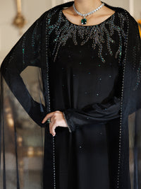 Black Viscose Formal Stitched 3Pc - AL-3PS-LS-590