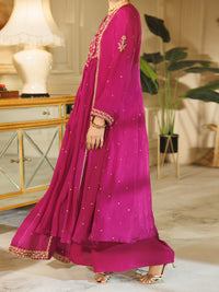 Purple Raw Silk Formal 3Pc Stitched - AL-3PS-LS-596
