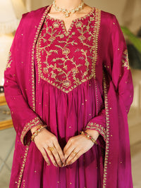 Purple Raw Silk Formal 3Pc Stitched - AL-3PS-LS-596